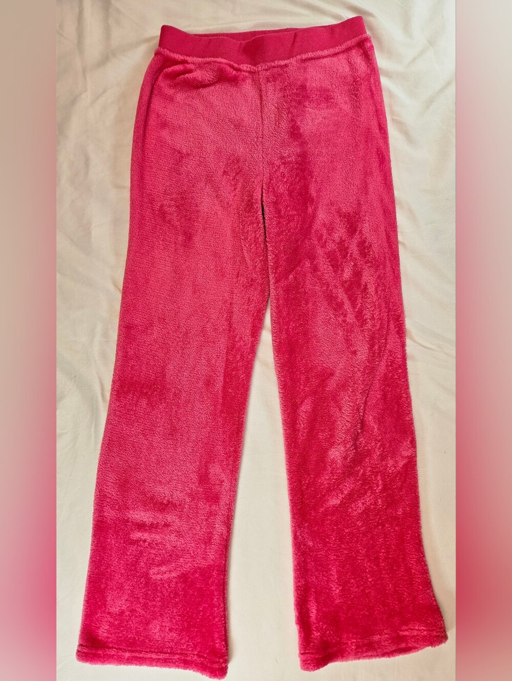 Wonder Nation Girls Pink Fuzzy Pull On Elastic Waist Pajama Pants Size XL